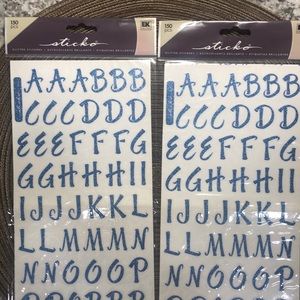 EK Success Sticko Stickers Blue Glitter ABC